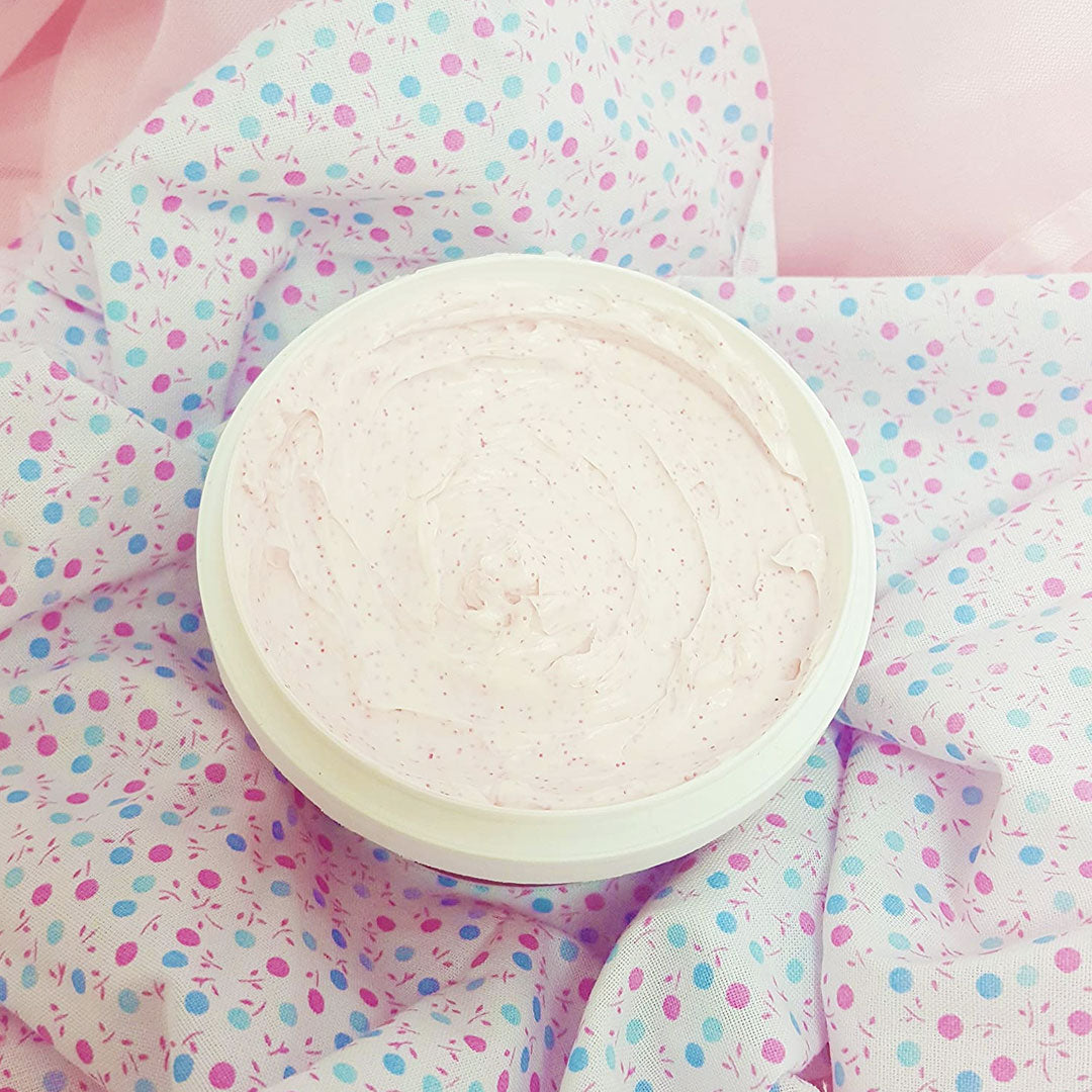 crema corporal vegana aroma frambuesa