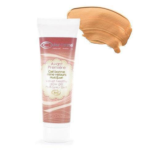 Base de maquillaje matificante orgánica en gel - Velvet Healthy Glow base de maquillaje Couleur Caramel 63 Caramelo